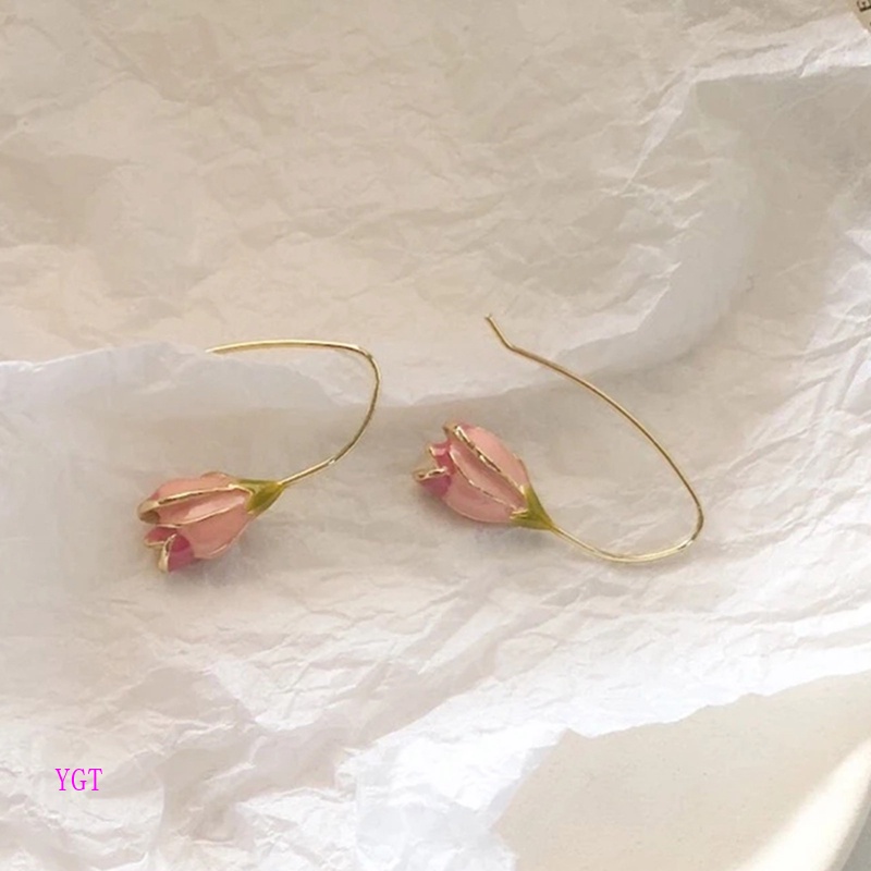 Ygt Bông Tai Hình Hoa Tulip Phong Cách Pháp Cổ Điển Thời Trang Cho Nữ