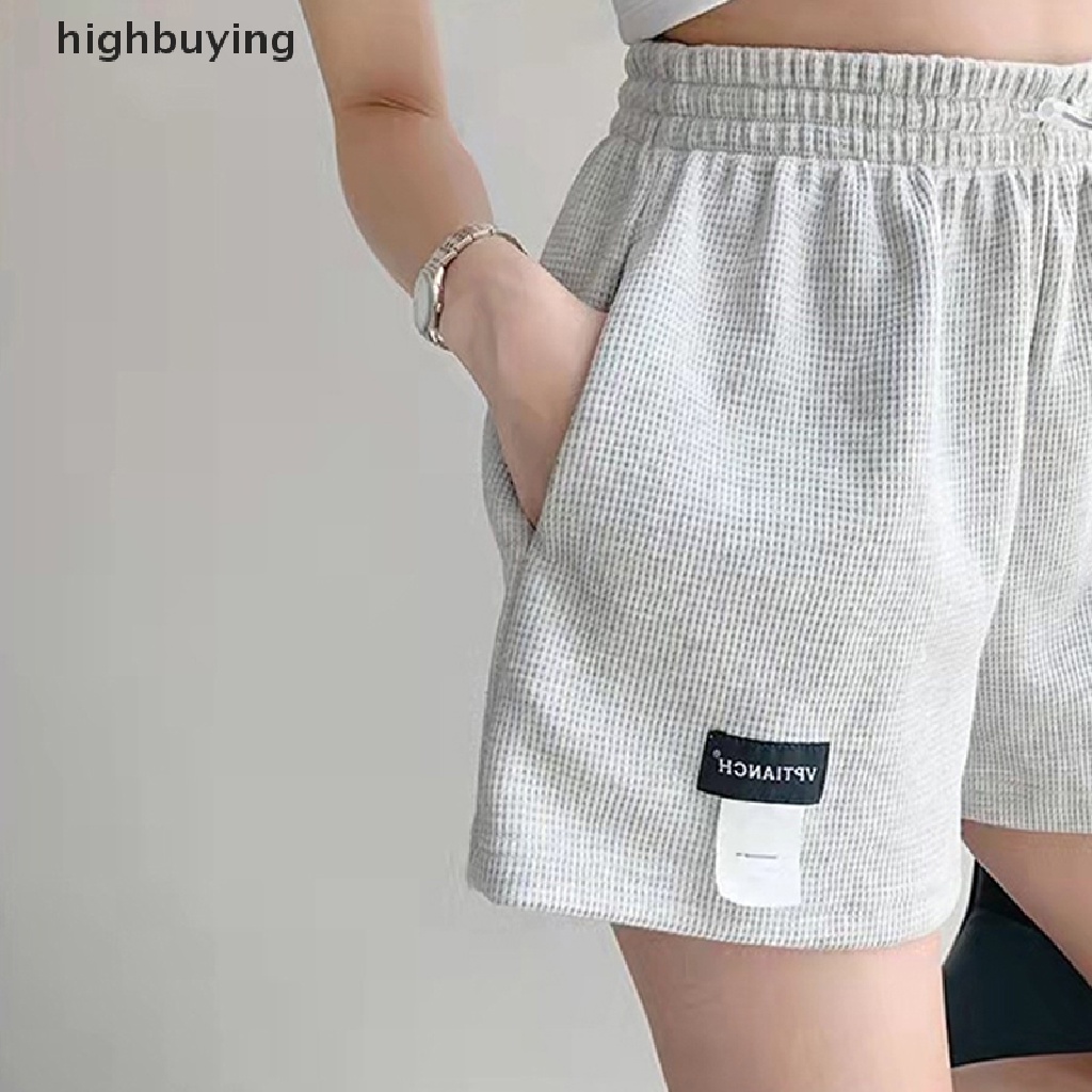 Hbvn Belle Quần Short Dệt Kim Ống Rộng Lưng Cao Phong Cách Harajuku Đi Xe Đạp Giản Dị Mùa Hè Cho Nữ Cortos De Mujer Modish