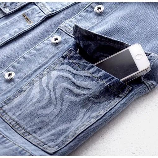 Áo Khoác Denim Không Tay Họa Tiết Kẻ Sọc Thời Trang Cổ Điển
