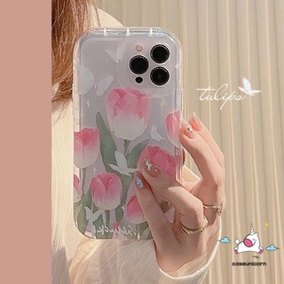 Ốp Điện Thoại TPU Mềm Hình Hoa Tulip Và Bướm Cho iPhone 14 Pro MAX 11 13 12 Pro MAX XR 6 6S 7 8 Plus X XS MAX