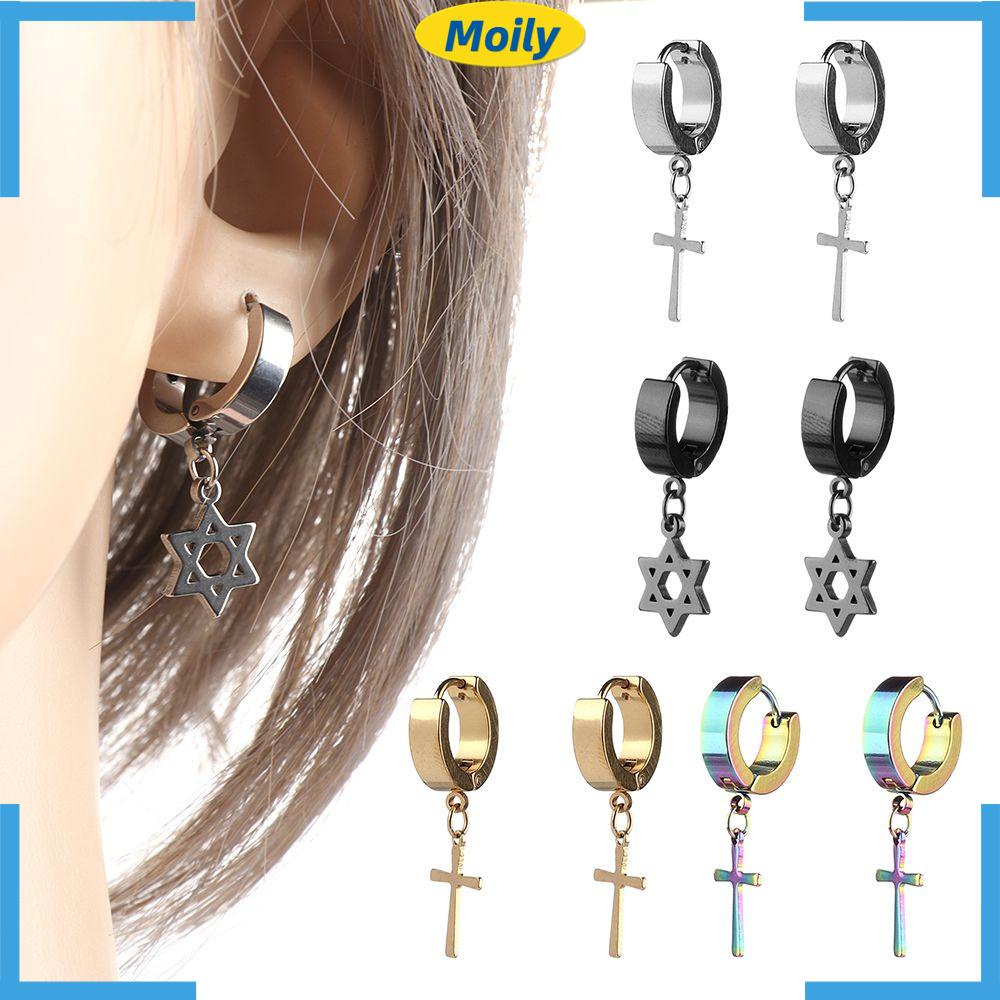 Khuyên Tai Hình Thánh Giá Chất Liệu Thép Không Gỉ