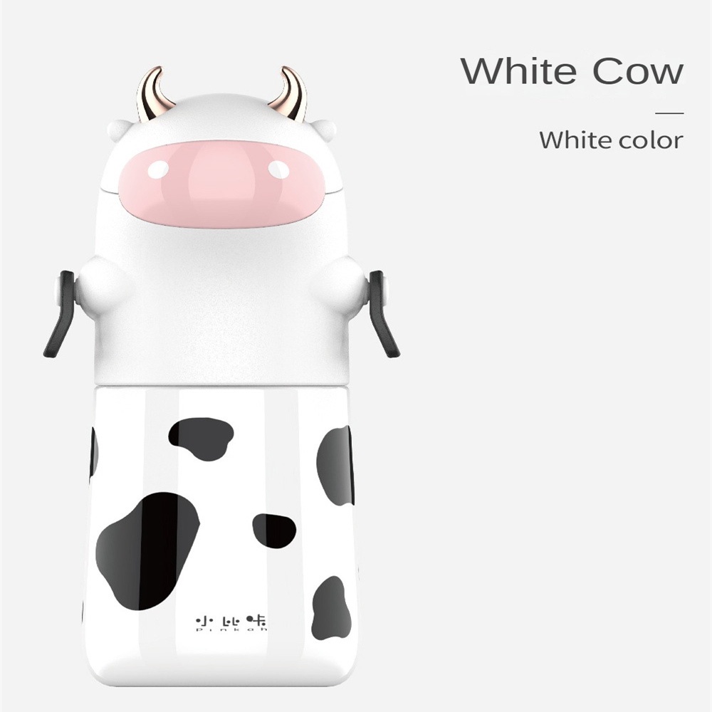 Bình Nước Hình Bò Sữa Có Ống Hút Và Dây Đeo Vai Cho Bé