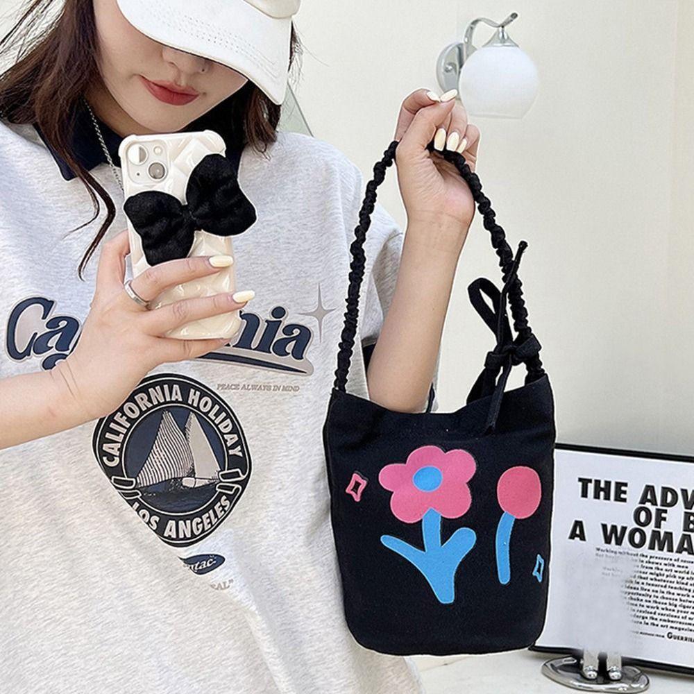 Túi Xách Đeo Vai Sức Chứa Lớn In Họa Tiết Hoa Tulip Dễ Thương Cho Nữ