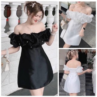 Đầm Xòe Trễ Vai Bèo Xốp Đính Hạt WenDy Dự Tiệc Cực Sang  ST8401