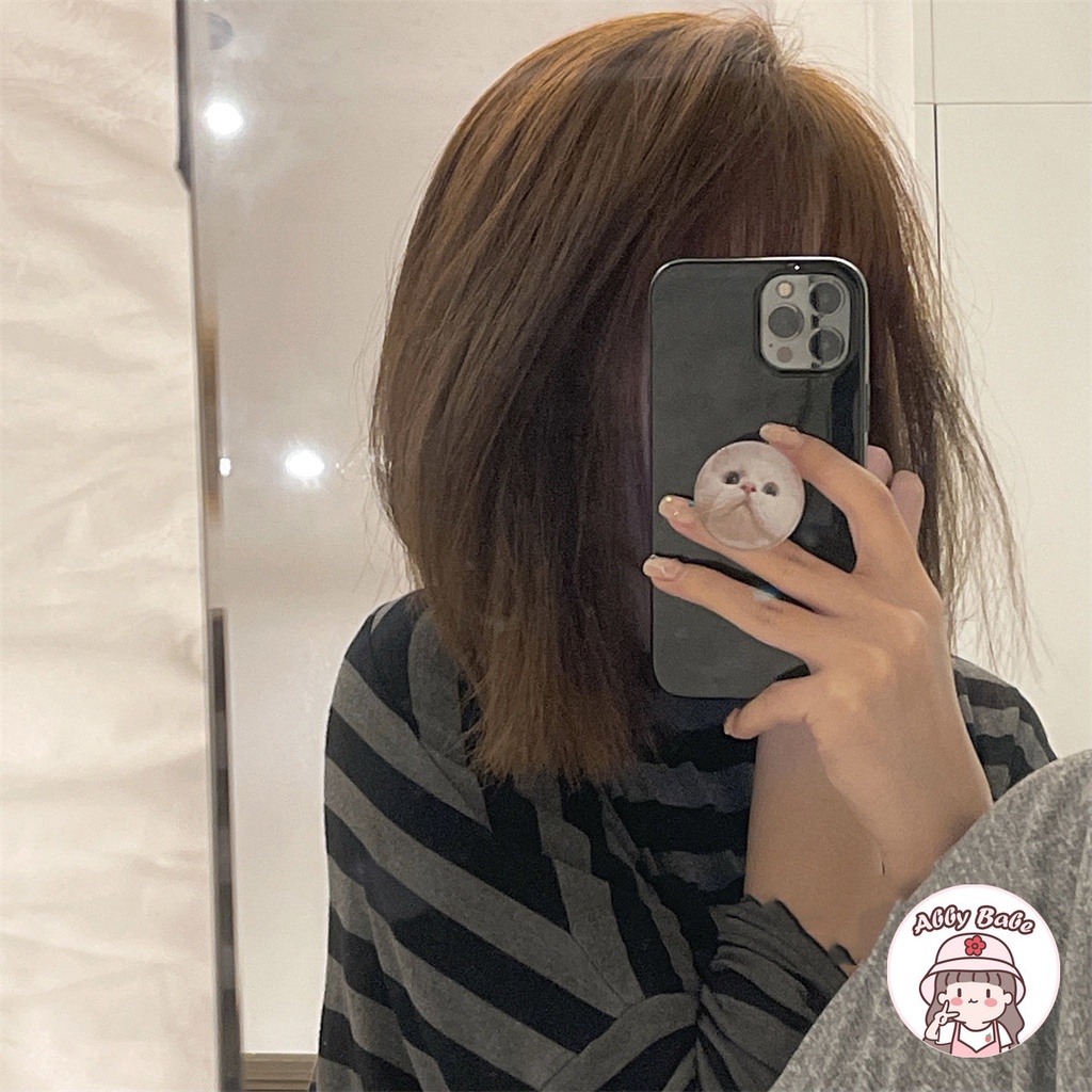 Ốp Điện Thoại TPU Mềm Chống Sốc Có Giá Đỡ Hình Mèo Ba Tư Đơn Giản Cho IPhone 14 Pro Max 13 12 11 Pro Max