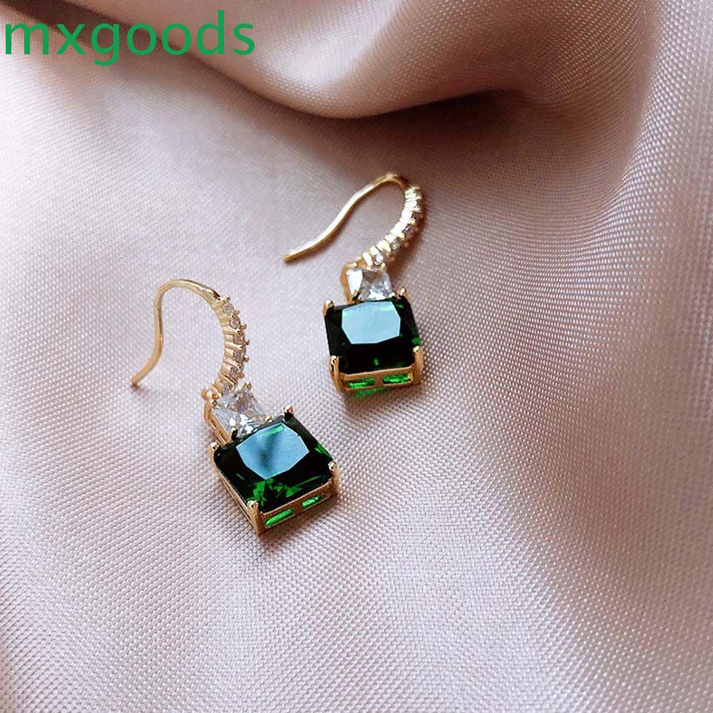 Bông Tai Hình Vuông Màu Xanh Lá Thời Trang Cho Nữ