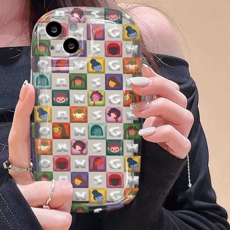 ✅Ốp Điện Thoại Họa Tiết Kẻ Sọc In Chữ Dễ Thương Cho iPhone 11 / 14Promax 13 12 7 / 8In YAE3