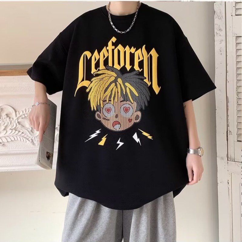 Áo Thun Tay Ngắn Cổ Tròn Phong Cách Hip hop Thời Trang Mùa Hè Hàng Mới Dành Cho Bạn Nam