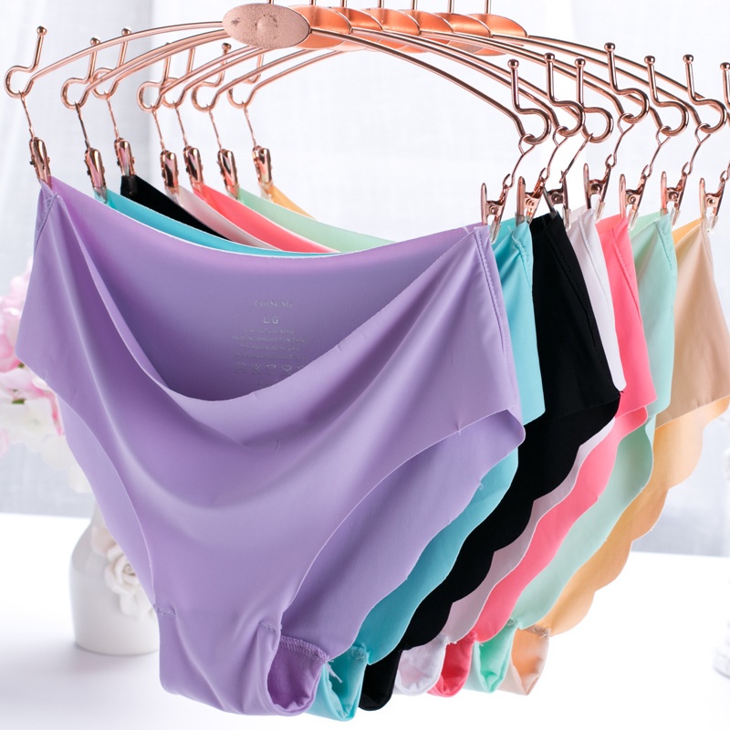 Bộ 3 Quần Lót Lụa Không Đường May Lưng Vừa Thời Trang Quyến Rũ Cho Nữ