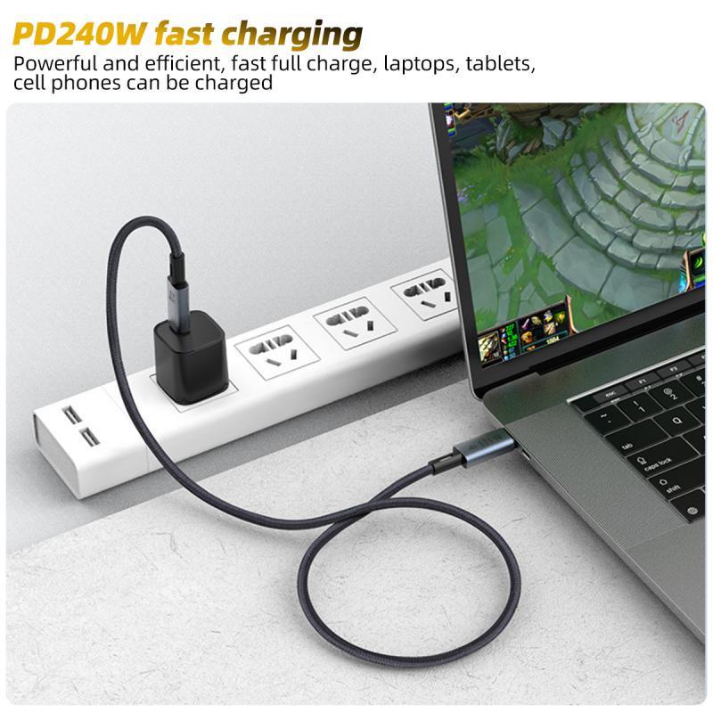 Dây Cáp Sạc Nhanh HdoorLink USB C 240W USB 3.0 4.0 40Gbps 8K @ 60Hz Cho M-a-C-Book Air iPd Pro TB4 S22 USBC