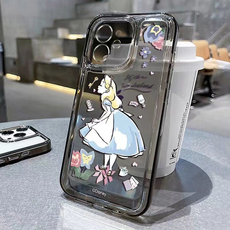 ✅Ốp Điện Thoại Mềm Màu Trong Suốt Hình Alice Cho iPhone11 14 13pro 12 x xr xsmax 7 8Plus 4Qo