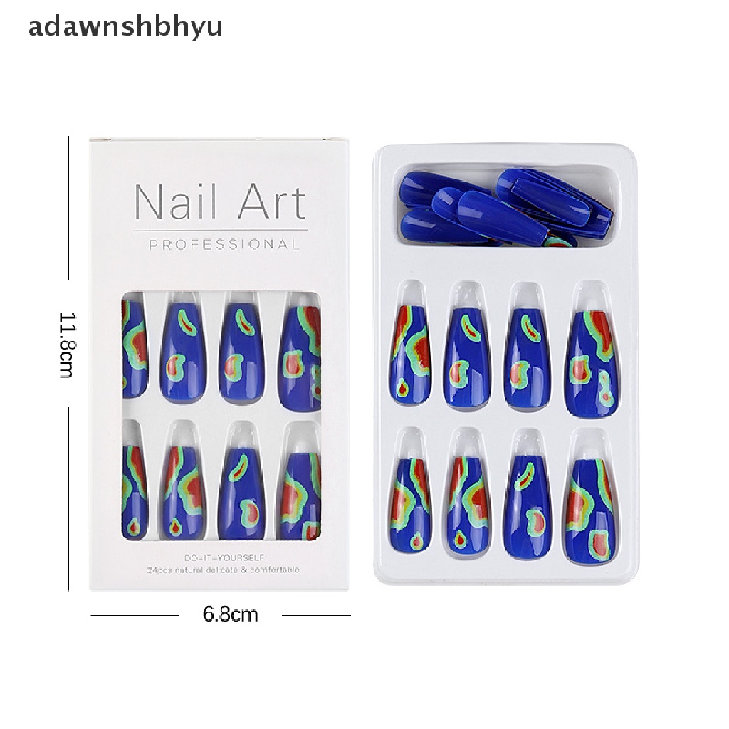 Bộ 24 Móng Tay Giả Màu Gradient Cực Quang Dùng Để Múa Ba Lê