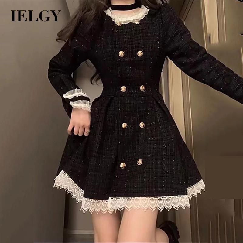 IELGY   hepburn Váy Đen Nhỏ Mát Mẻ Cao Cấp Có Hương Thơm Ngọt Ngào Dành Cho Nữ