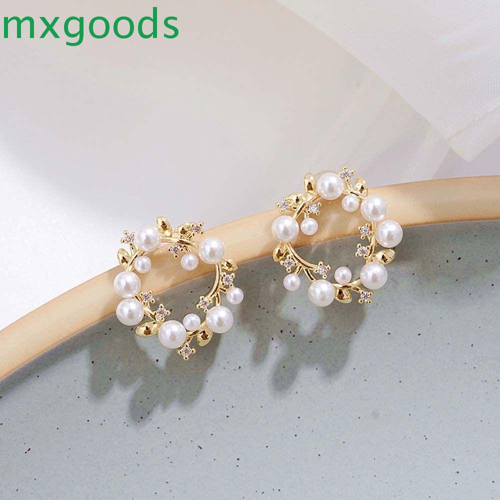 Khuyên Tai Tròn Đính Ngọc Trai Phong Cách Hàn Quốc Cho Nữ