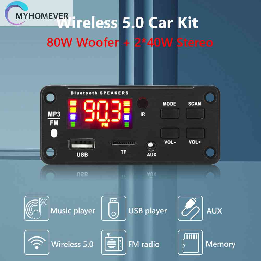 Bản Mạch Giải Mã Máy MP3 12V Bluetooth 5.0 2 X 40W 80W Chuyên Dụng Cho Xe Hơi
