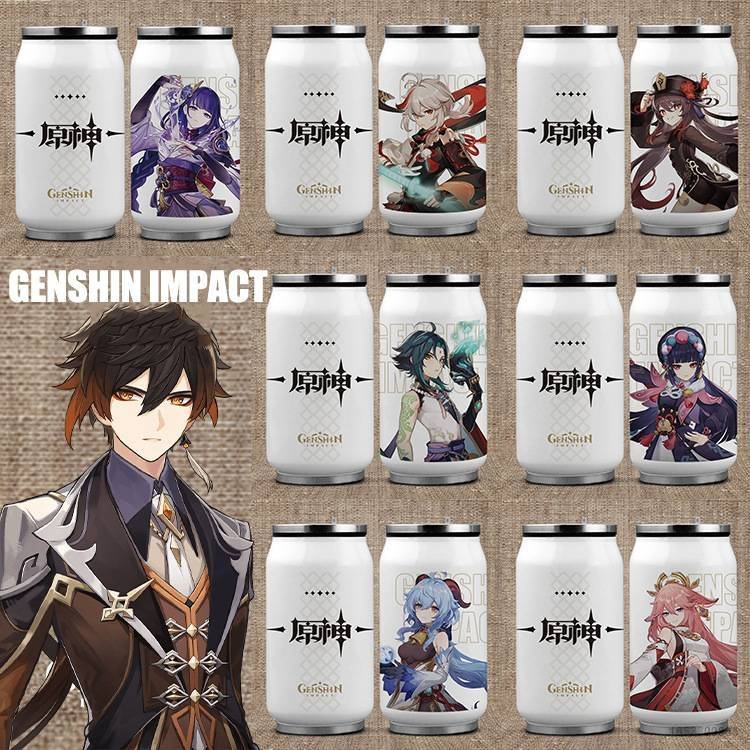 Bình Giữ Nhiệt Hai Lớp Bằng Thép Không Gỉ 304 500ML In Hình Anime Xiao Kuzuha Shenhe