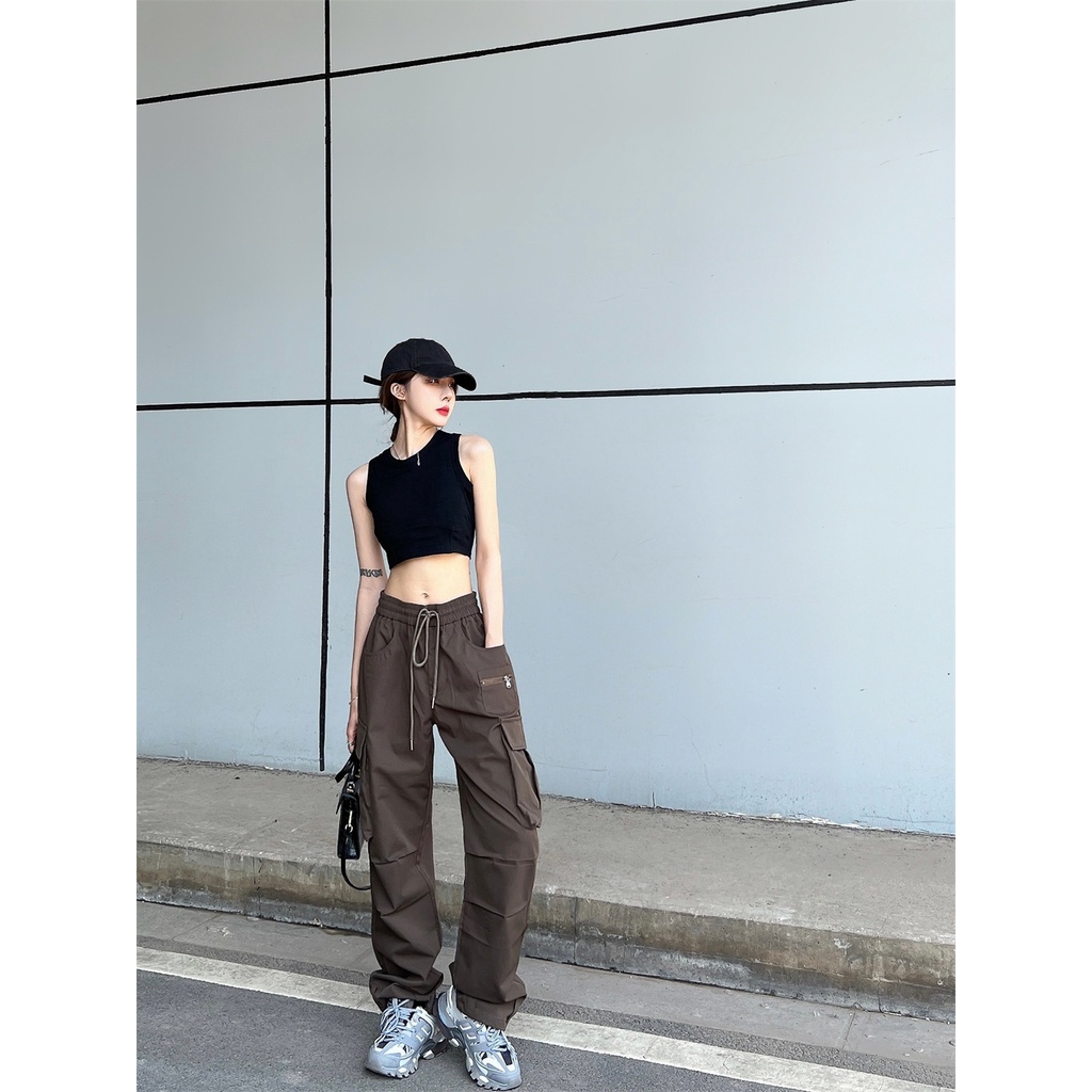 COZOKC Quần ống rộng Phong Cách hip hop Đường Phố Cho Nam