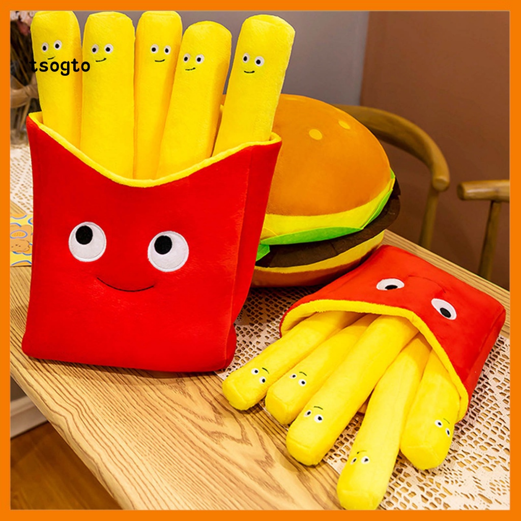 Gối Nhồi Bông Siêu Mềm Hình Bánh Hamburger Biểu Cảm Màu Sắc Sống Động Không Phai Đồ Chơi Gia Dụng