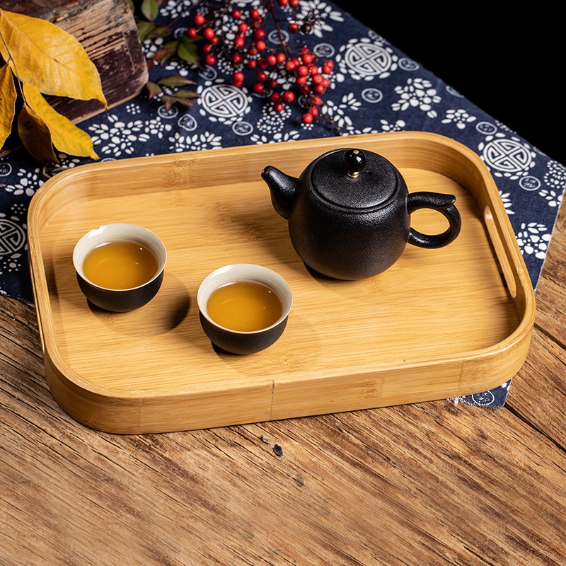 Khay Trà Bằng Gỗ Tre Phong Cách Nhật Bản Nhỏ Gọn Tiện Dụng