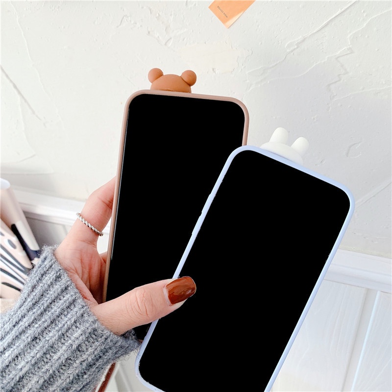 Compatible For POCO C65 Xiaomi 13T 12T 11T 10T Mi 13 12 11 Lite POCO X5 F5 X4 F3 M5 M4 M3 Pro X3 NFC X3 GT Cute Three-dimensional Bear Rabbit Paw Mobile Phone Case