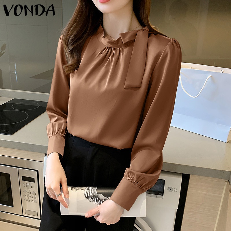 Áo Tay Dài Cổ Tròn Màu Trơn Phong Cách Hàn Quốc Dành Cho Nữ