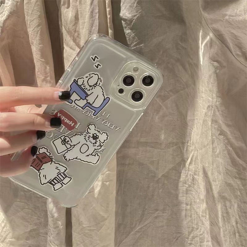 ✅Ốp Điện Thoại Trong Suốt In Hình Cún Hoạt Hình Dễ Thương Cho iPhone13promax 12 11 XS 14In ZI8O 13Promax