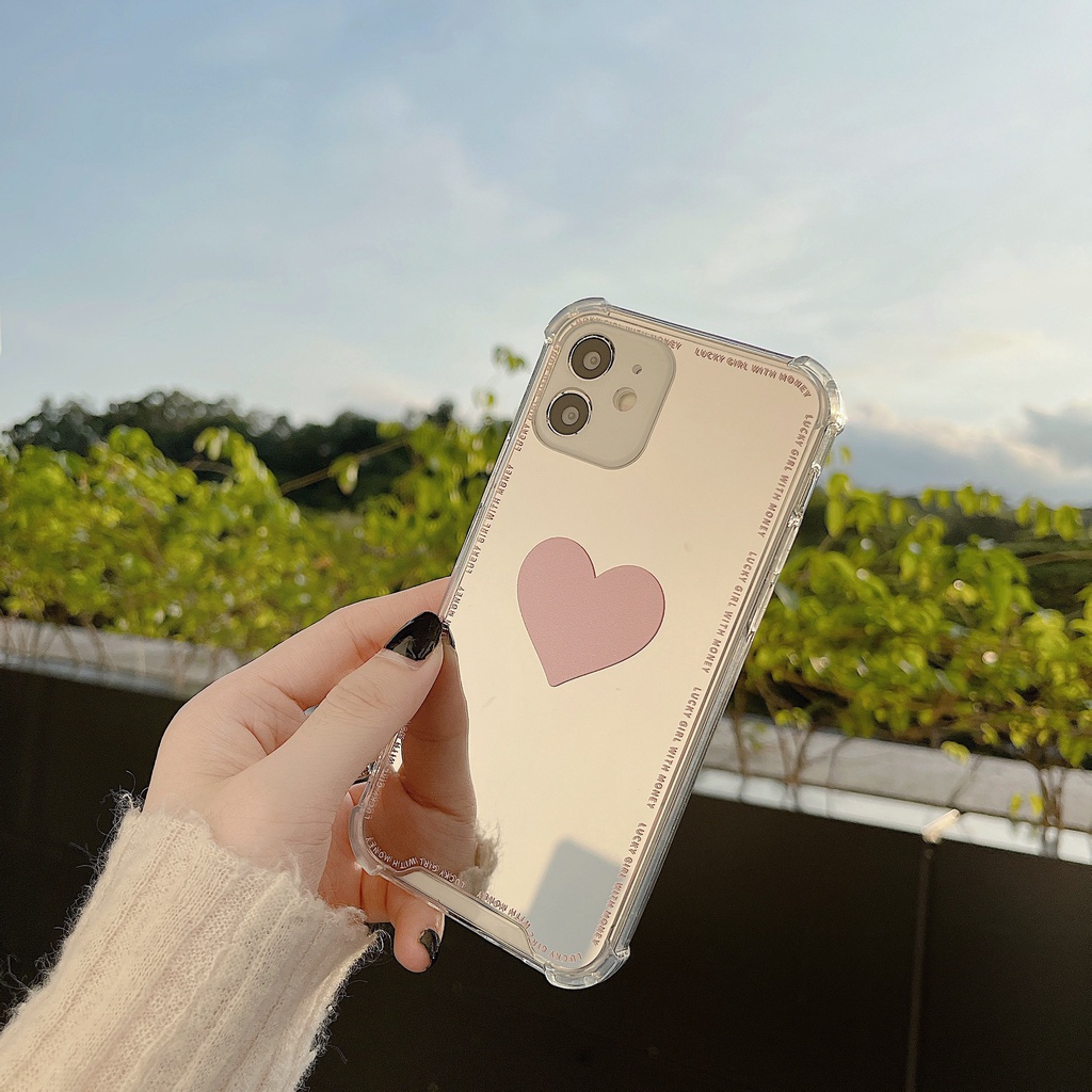 Ốp Điện Thoại Mặt Gương Màu Hồng Cho iphone6 / 6splus / 7 / 7plus / 8 / 8plus / x / xs / 11 / 12 / 13 / 14 / pro / max / plus / promax-HM