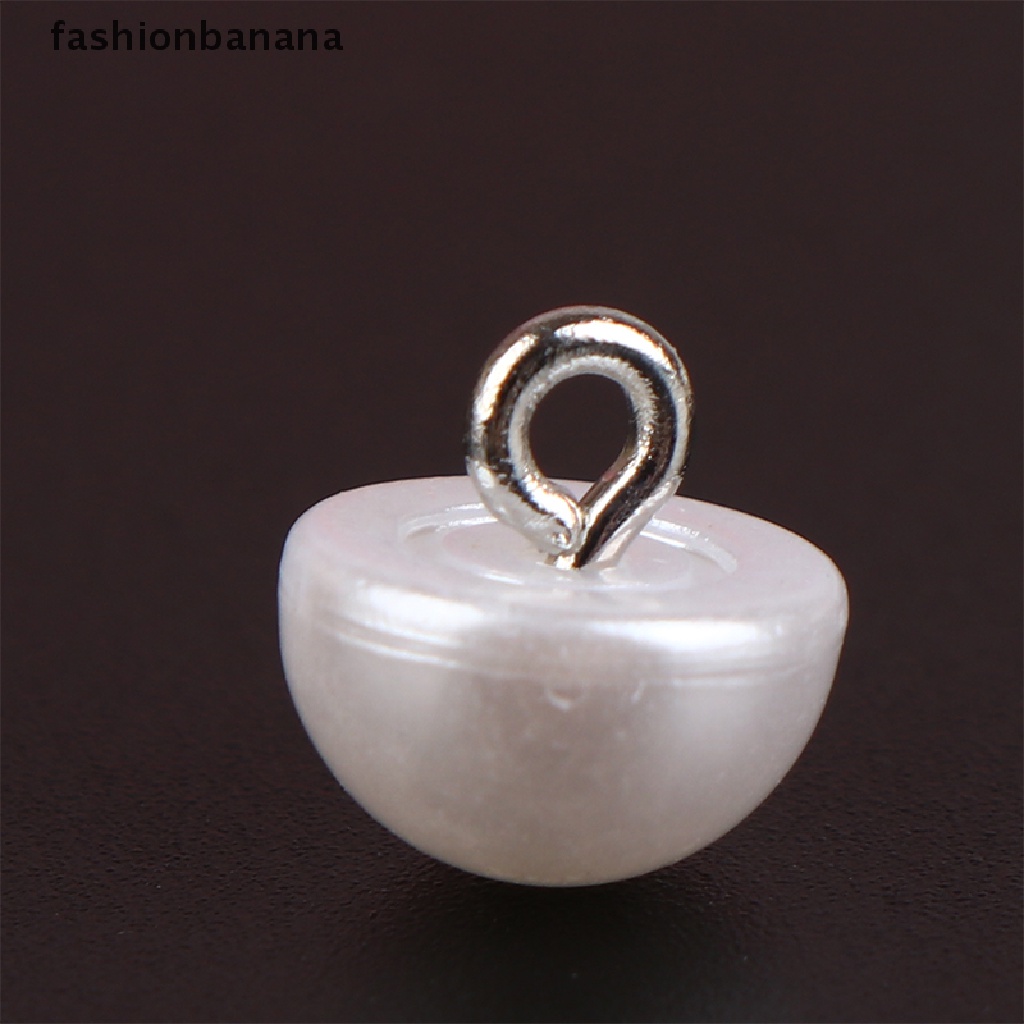 Set 10 Nút Nhựa Hình Nấm Đính Ngọc Trai Giả 10mm / 12mm Trang Trí Quần Áo DIY