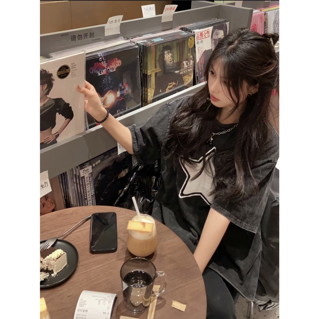 NRVP Áo Thun 100% Cotton Tay Ngắn Dáng Rộng In Họa Tiết Độc Đáo Phong Cách Hàn Quốc Thời Trang Cho Nam Và Nữ