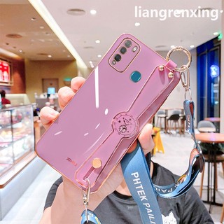 Ốp điện thoại có dây đeo chéo ốp lưng itel vision 1 itel vision 1 pro itel s16 ốp điện thoại silicon mềm mạ điện chống sốc bảo vệ cho itel vision 1 itel vision 1 pro itel s16 ddzbwd01 viền vuông cute