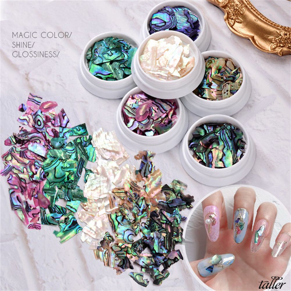 ✧Ready Stcok Vỏ Trang Sức Nghệ Thuật Làm Móng Siêu Mỏng Nhật Bản 6 Màu Miếng Bào Ngư Miếng Dán Trang Trí Móng Gel Uv Trị Liệu Bằng Ánh Sáng Cho Tiệm Làm Móng Cao Hơn