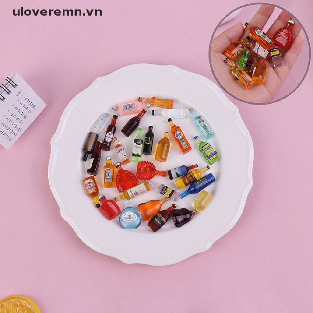 Set 10 Chai Rượu Mini Tỉ Lệ 1: 12 Xinh Xắn Dùng Để Trang Trí Nhà Búp Bê