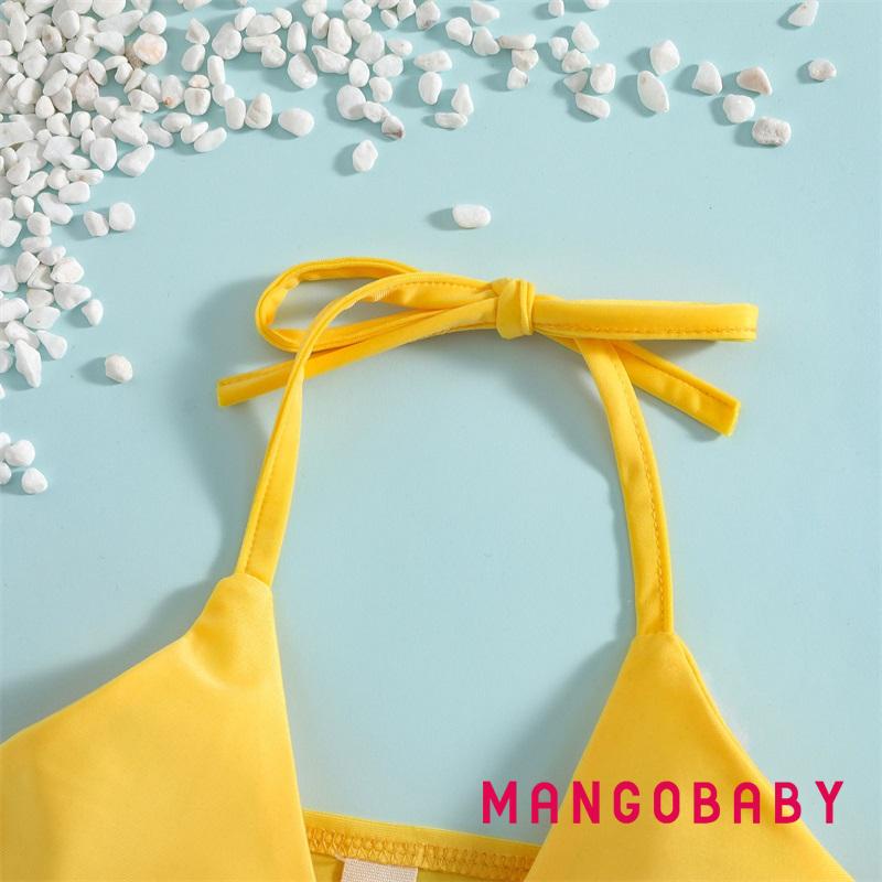 Bộ Bikini Hai Mảnh Họa Tiết Hoa Hướng Dương + Quần Short Cho Bé Gái