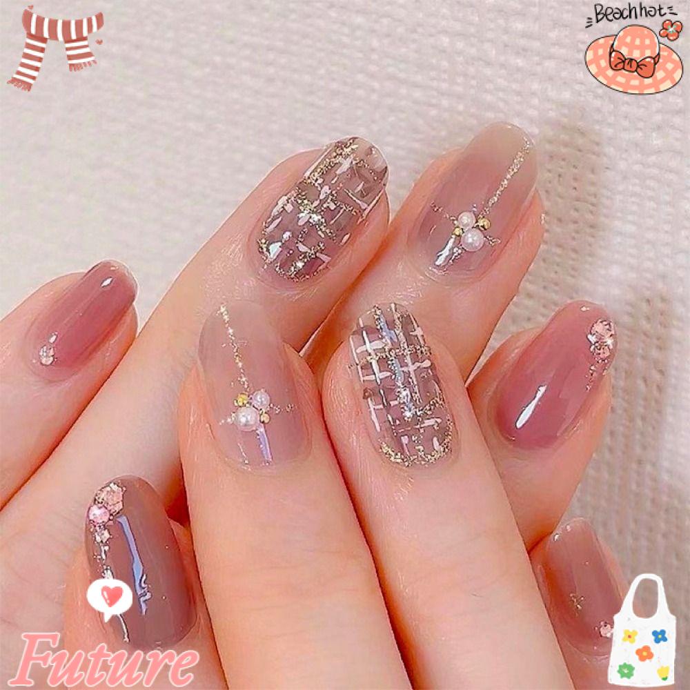 Set 24 Móng Tay Giả Dạng Nhấn DIY