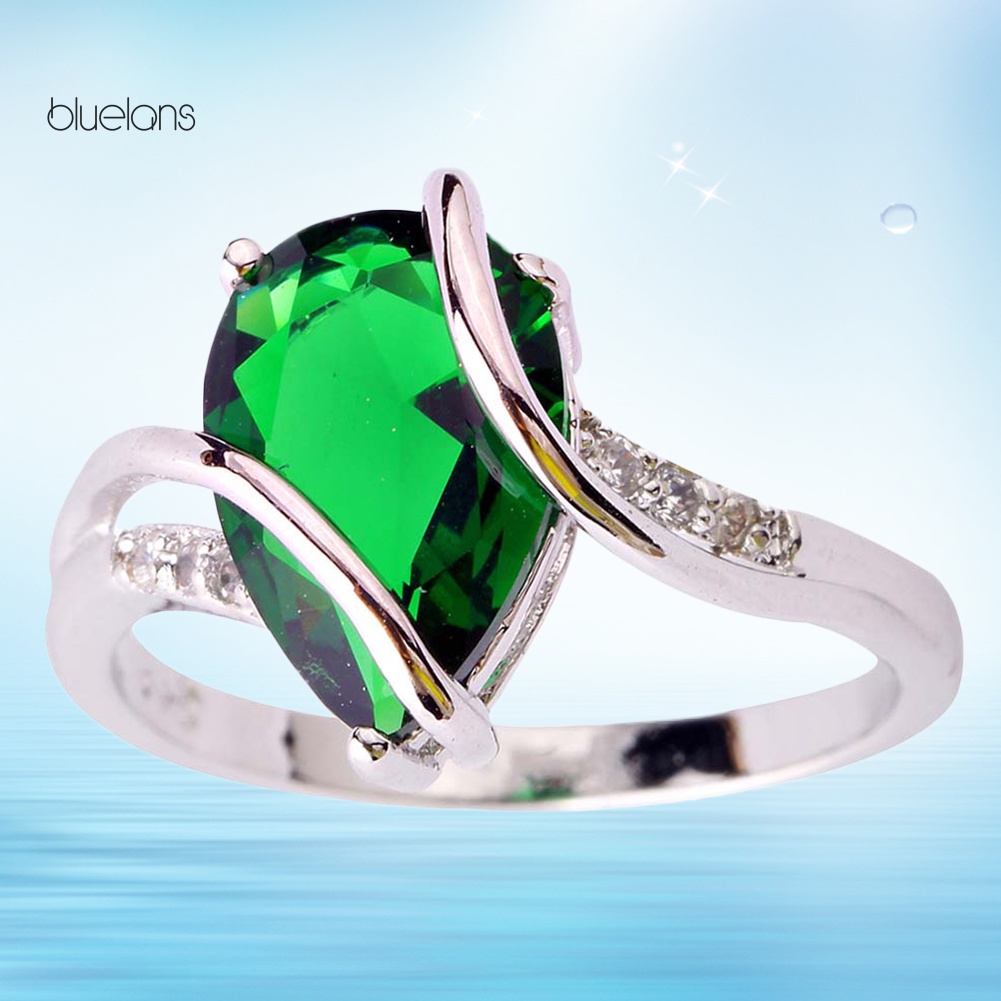 Nhẫn Đính Đá Hình Giọt Nước Thời Trang Cho Nữ