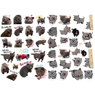 Sticker Nguyễn văn dúi ép lụa 30 cái ép lụa , sticker chó dúi siêu xinh đáng yêu