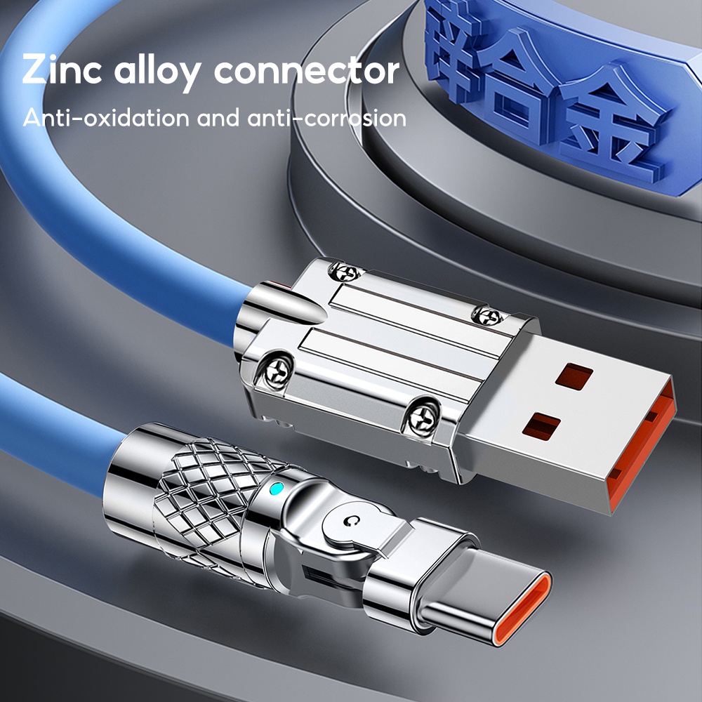 Dây Cáp Sạc Nhanh TBTIC 6A 120W 180O Cổng Micro USB Cho iPhone Samsung Xiaomi OPPO Vivo