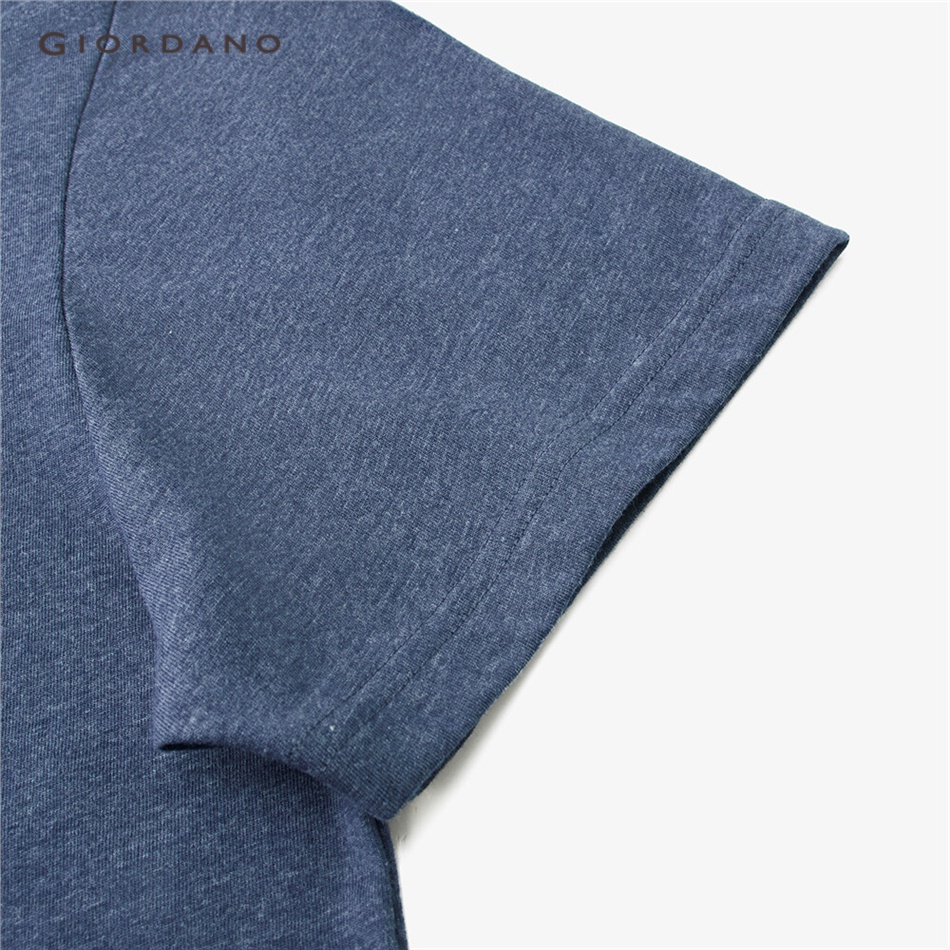 Áo thun GIORDANO 01022418 tay ngắn cổ tròn màu trơn dành cho nam