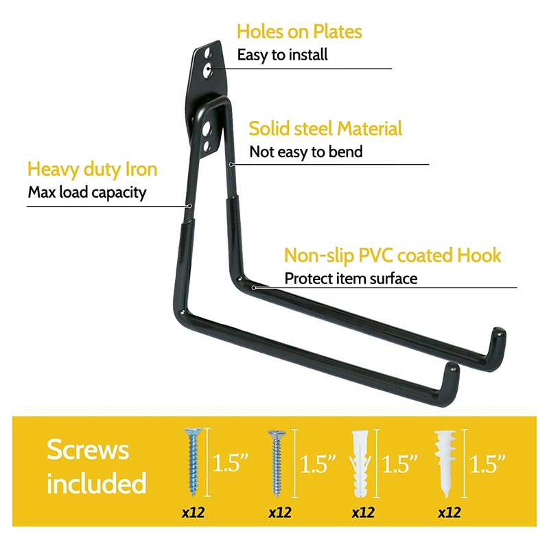 Set 6 Móc Treo Đồ Gắn Tường Bằng Thép Chịu Được Sức Nặng