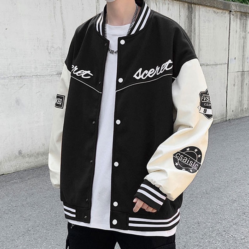 Áo Khoác Bóng Chày Đồng Phục Bóng Chày In Chữ Phong Cách Âu Mỹ Cá Tính Dành Cho Couple (M-2XL)
