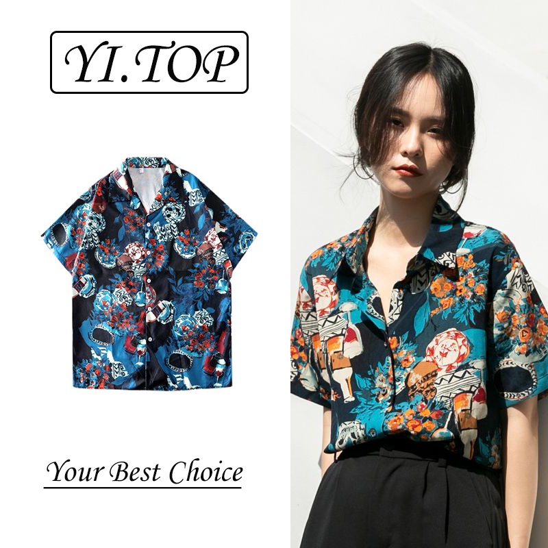 Áo Sơ Mi Mỏng Tay Ngắn In Họa Tiết Thời Trang Mùa Hè Cho Nữ