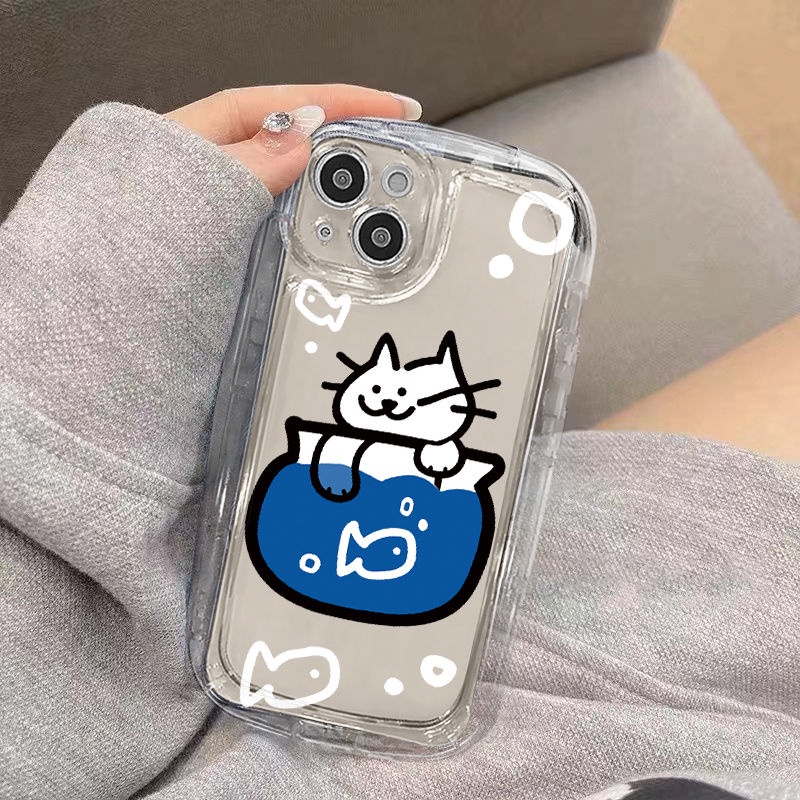 ✅Ốp Điện Thoại Mềm Trong Suốt Họa Tiết Chú Mèo / Cá Dễ Thương Cho iPhone 14promax 13 / 11 12 7 / 8plus OC81