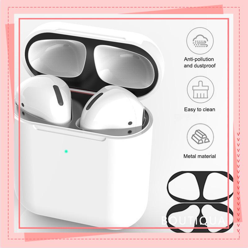 Skin Miếng Dán Kim Loại Bảo Vệ Hộp sạc Tai Nghe Bluetooth khả năng Chống Bụi Bẩn-BA
