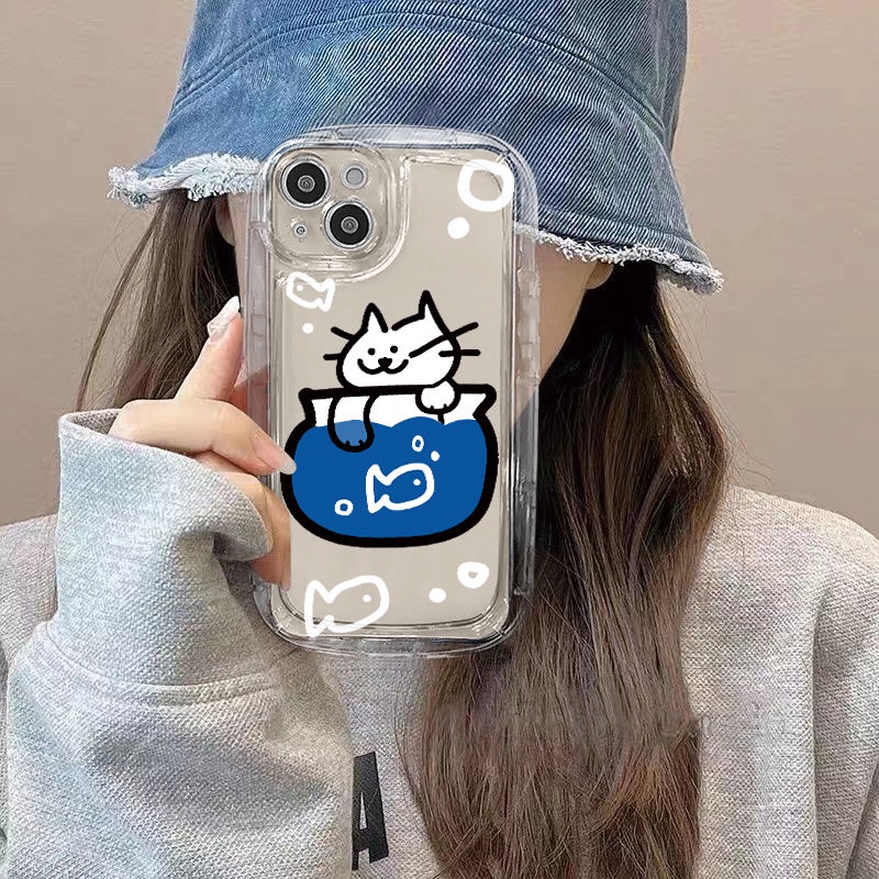 ✅Ốp Điện Thoại Mềm Trong Suốt Họa Tiết Chú Mèo / Cá Dễ Thương Cho iPhone 14promax 13 / 11 12 7 / 8plus OC81
