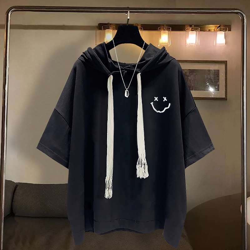 Áo Hoodie Ngắn Tay Thêu Chữ Thời Trang Mùa Hè Dành Cho Nam