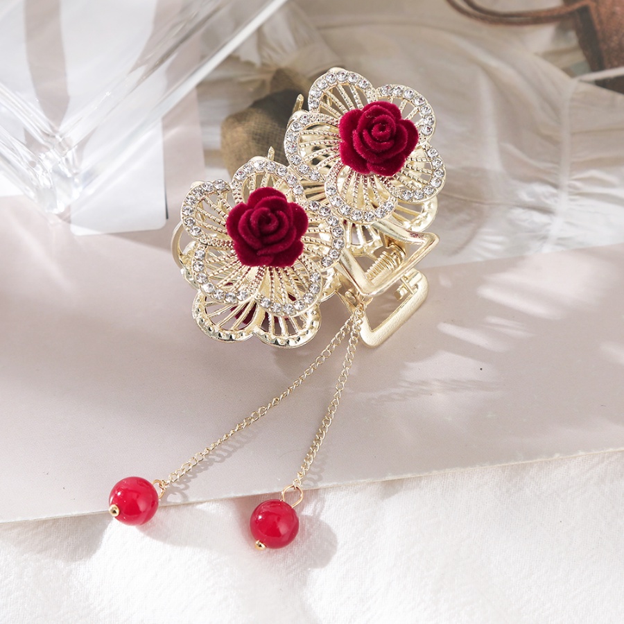 Kẹp Tóc Tua Rua Hình Hoa &amp; Bướm Bằng Hợp Kim Đính Kim Cương Giả Kiểu Hàn Quốc Cho