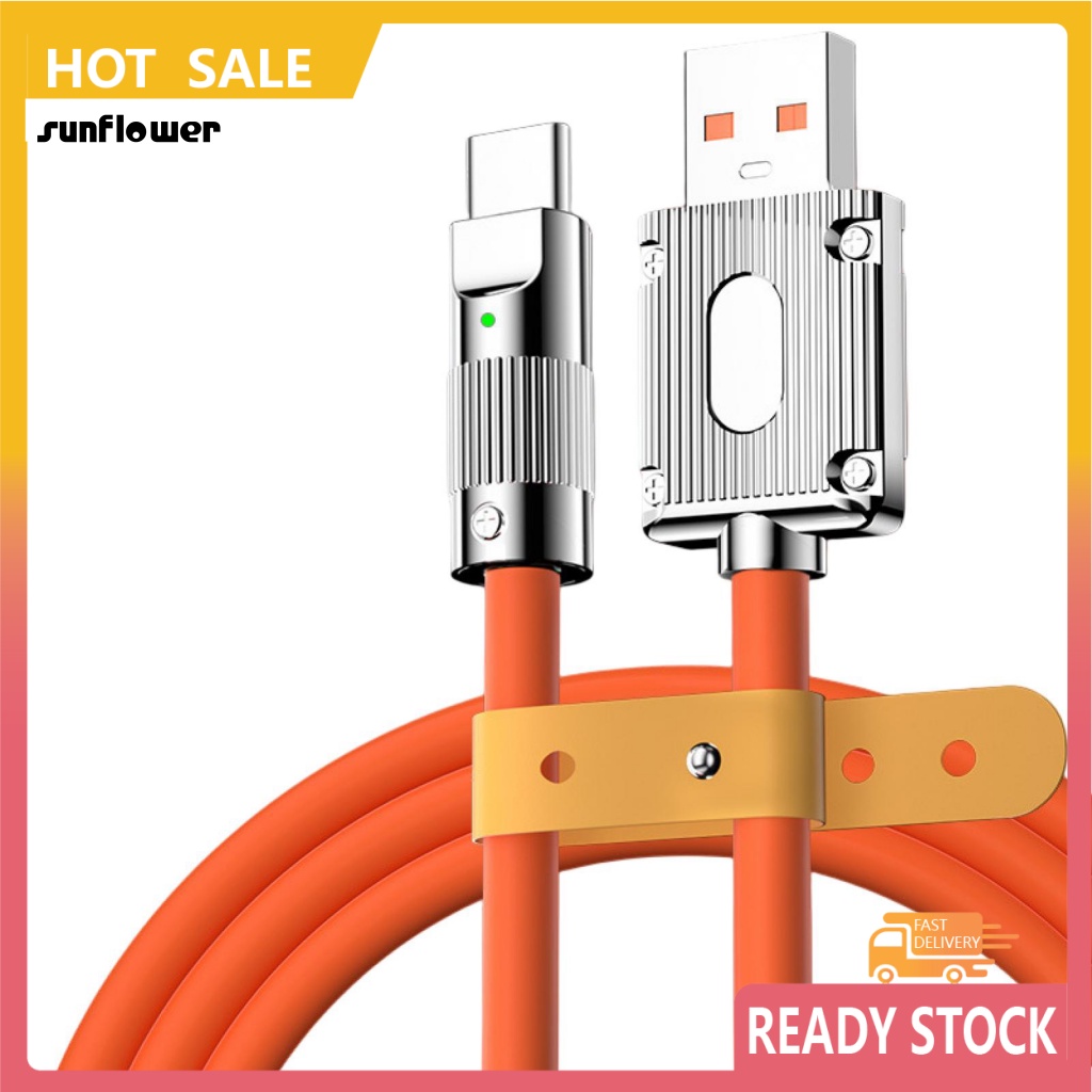 Dây Cáp Sạc Nhanh Hai Đầu Type-C Bằng Silicone 6A