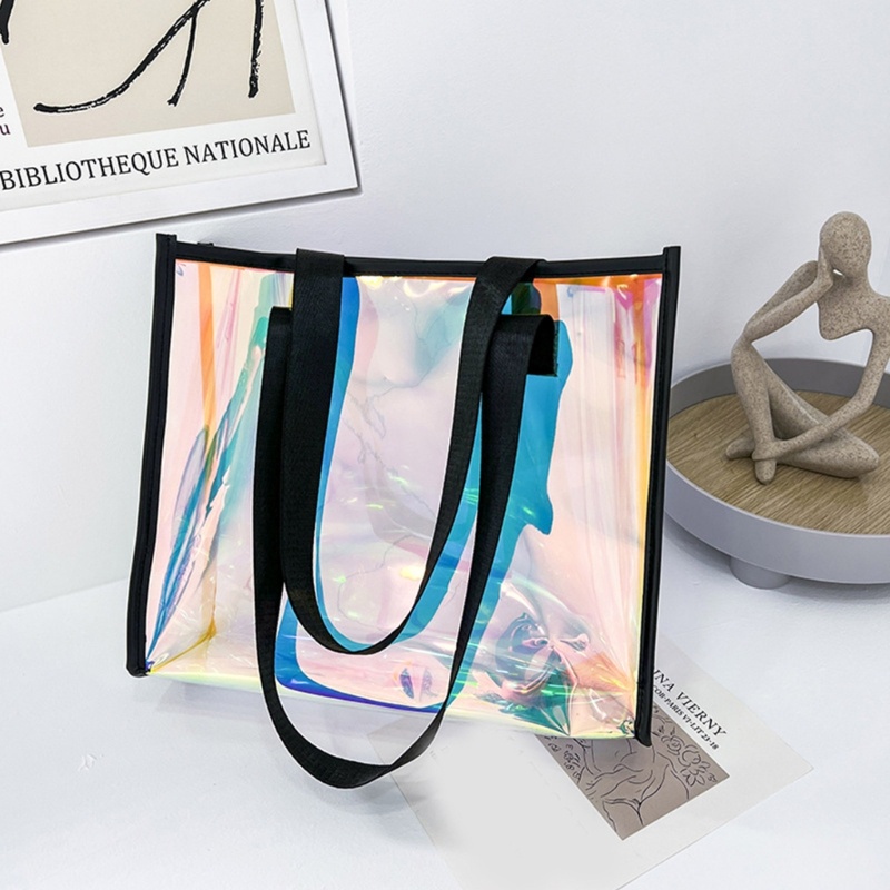 Túi Tote Đeo Vai Bằng PVC Chống Nước Thời Trang Mùa Hè Cho Nữ