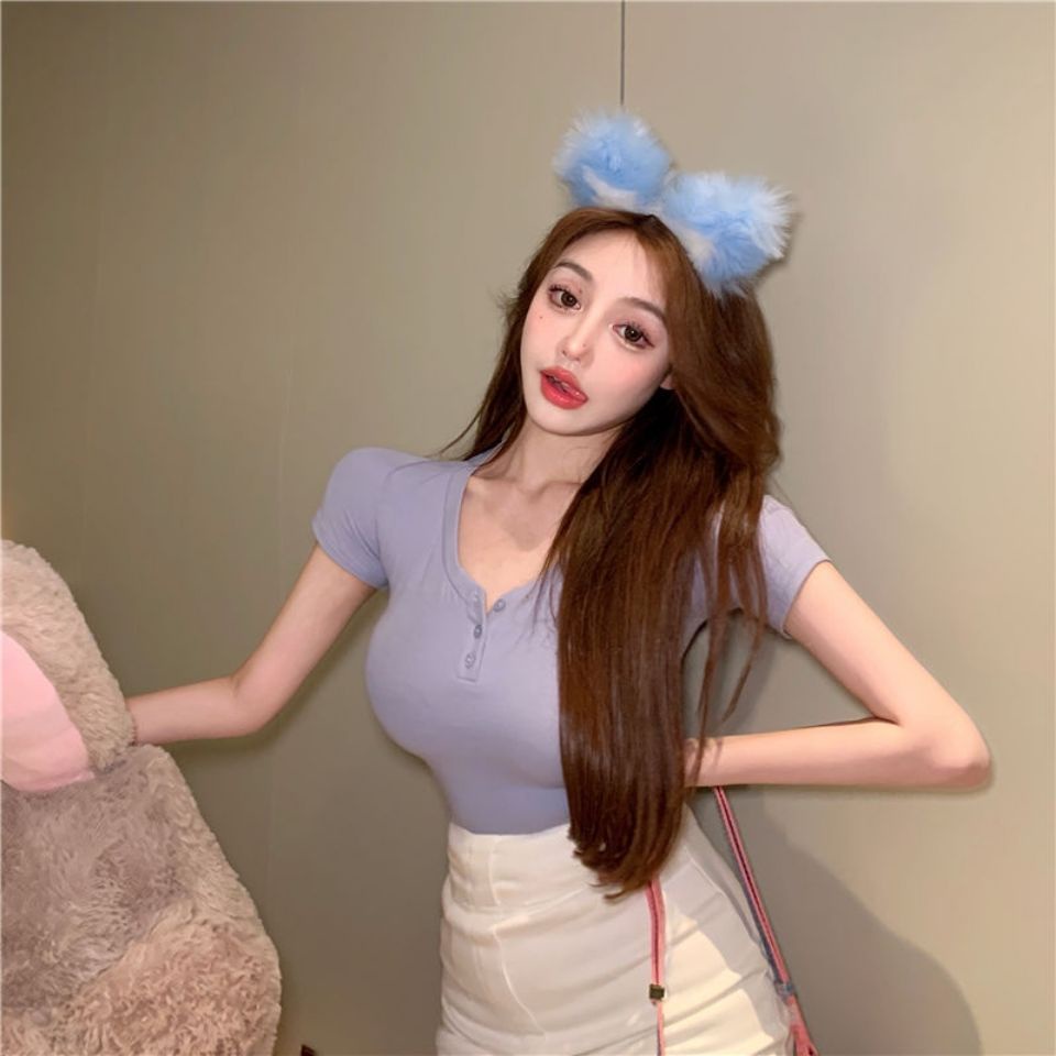 COZOK Áo Thun Nữ Ngắn Tay Dáng Ôm