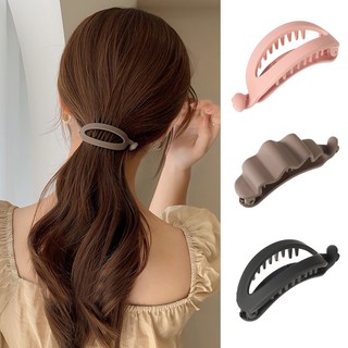 Kẹp tóc nhựa màu trơn đơn giản thời trang hàn quốc cho nữ chlins